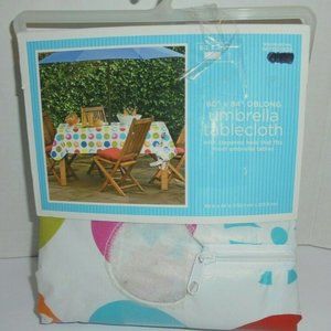 60" x 84" Oblong Umbrella Tablecloth Plastic Color